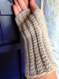 Twisted Hazel Wristwarmers Hand Knitted in Scottish Lambswool