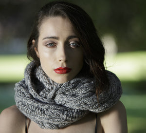 Brooklyn Long Cowl / Snood : Lalland Lambswool : Handknitted in Scotland
